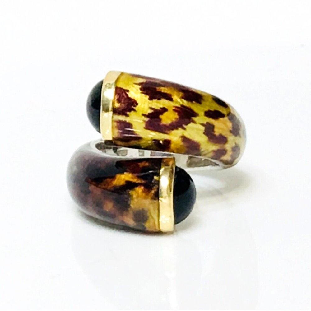Menegatti Sterling 18k Gold Bypass Wrap Ring